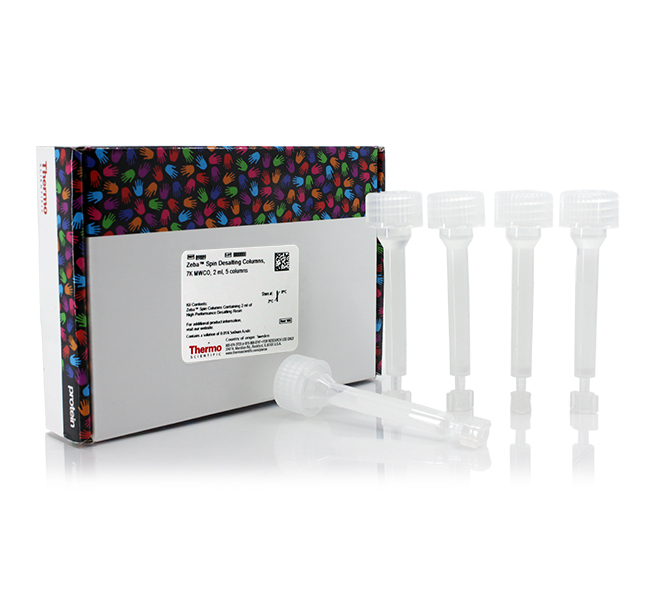 Zeba&trade; Spin Desalting Columns, Plates, and Cartridges, 7K MWCO, 0.5&ndash;100 mL