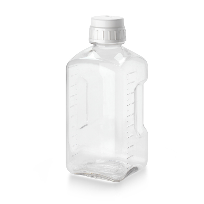 Nalgene&trade; Square PETG Media Bottles with Closure
