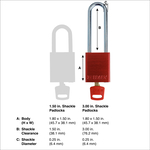 SafeKey Padlocks - aluminum with 76 mm Steel Shackle, Keyed Alike