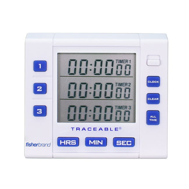 Traceable&trade; Digital Three-Channel Alarm Timer with Triple-Line LCD