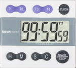 Traceable&trade; Four-Channel Countdown Alarm Digital Timer/Stopwatch with Memory Recall