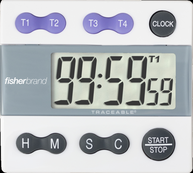 Traceable&trade; Four-Channel Countdown Alarm Digital Timer/Stopwatch with Memory Recall