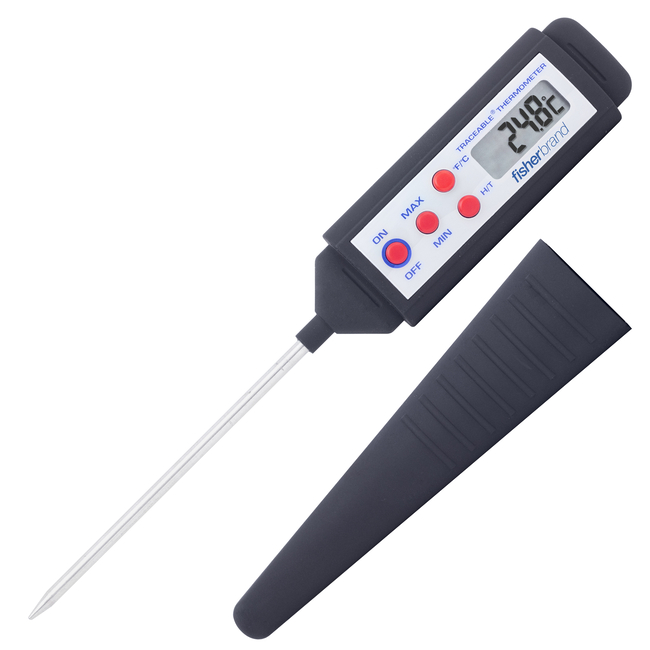 Traceable&trade; Digital Thermometer with Stainless-Steel Stem, 0.25 in. LCD Screen, and Protective Guard