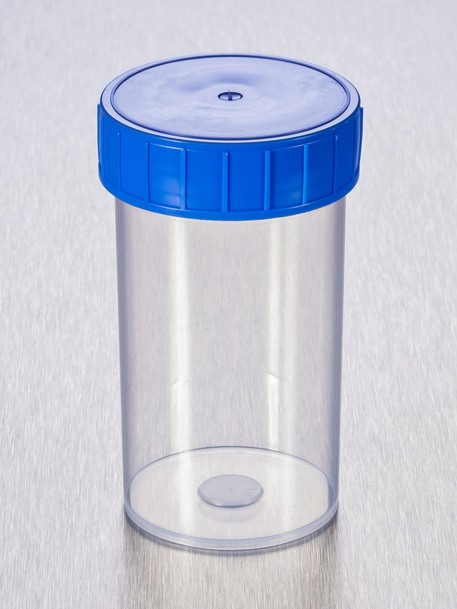 Straight Specimen Containers with Blue Cap