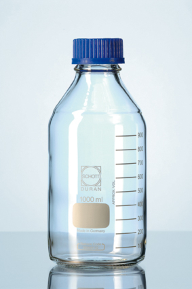DURAN&trade; GL 45 Laboratory Glass Bottles With PP Screw Cap and Pouring Ring