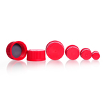 DURAN&trade; High Temperature Screw Cap, PTFE-Coated, Peroxide cured silicone, Red PBT