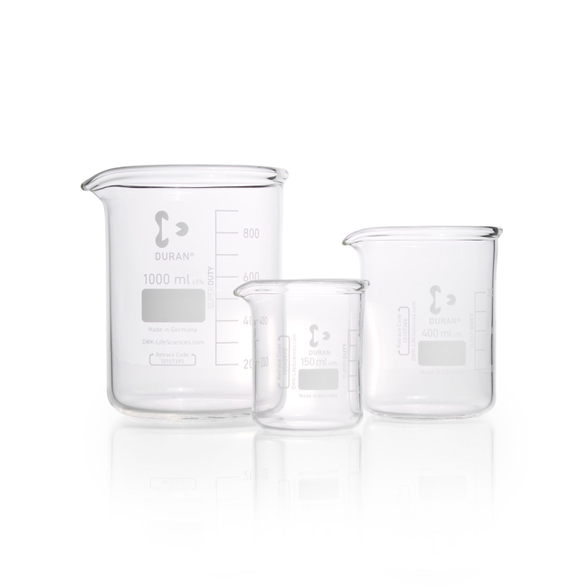 DURAN&trade; SUPER DUTY Beaker, Low Form, With Spout, With Reinforced Rim