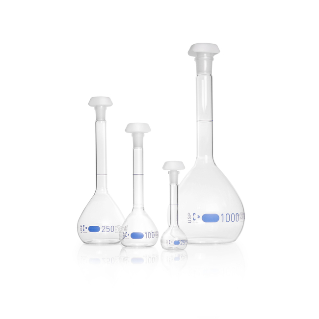 DURAN&trade; Volumetric Flask, Class A, USP conformity 31, USP individual certificate