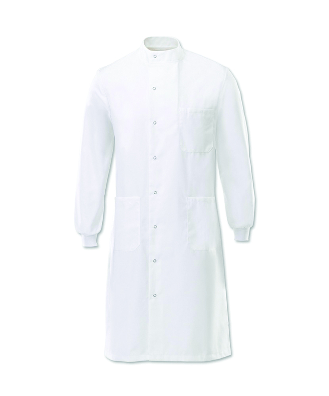 Unisex White Stud Front Lab Coat