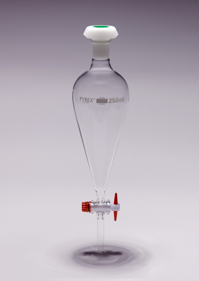 Pyrex&trade; Conical Glass Funnel with PTFE Key