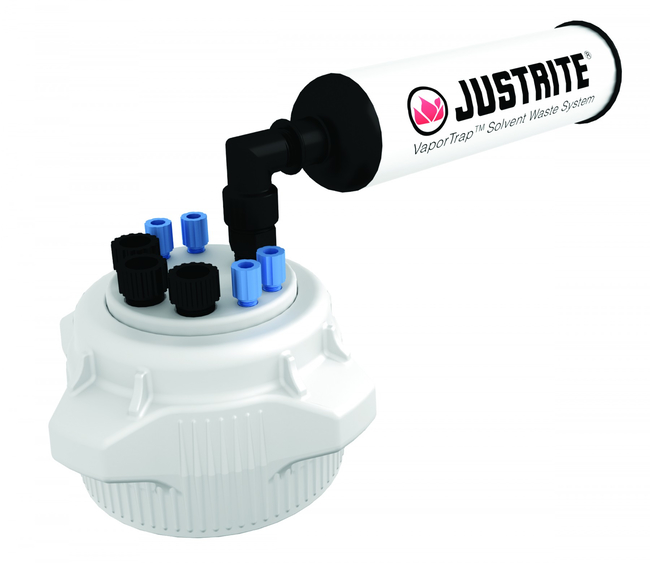 VaporTrap&trade; Polypropylene, 83mm Carboy Caps with Filter Kit, Four Ports 1/8 in. OD Tubing, Three Ports 1/4 in. OD Tubing