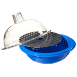 Nalgene&trade; Autoclavable Polypropylene Desiccators: Blue body with clear polycarbonate cover