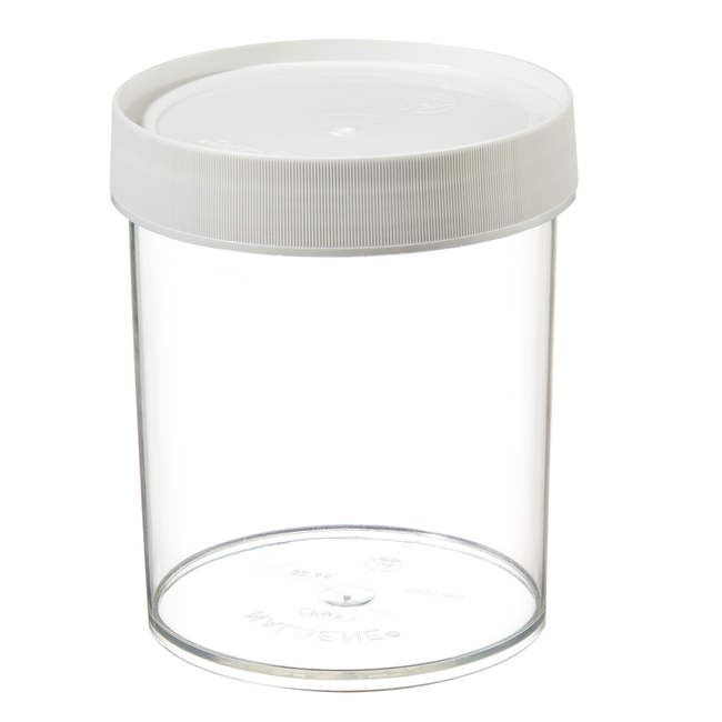 Nalgene&trade; Wide-Mouth Straight-Sided PMP Jars with White Polypropylene Screw Closure