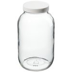 Wide-Mouth Tall-Profile Clear Glass Jars with Closure