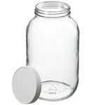 Wide-Mouth Tall-Profile Clear Glass Jars with Closure