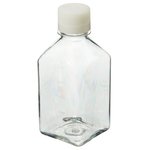 Nalgene&trade; Square PETG Media Bottles with Closure: Sterile, Shrink-Wrapped Trays