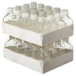 Nalgene&trade; Square PETG Media Bottles with Closure: Sterile, Shrink-Wrapped Trays