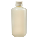 Nalgene&trade; Narrow-Mouth HDPE Packaging Bottles with Closure: Sterile, Shrink-Wrapped Trays