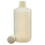 Nalgene&trade; Narrow-Mouth HDPE Packaging Bottles with Closure: Sterile, Shrink-Wrapped Trays