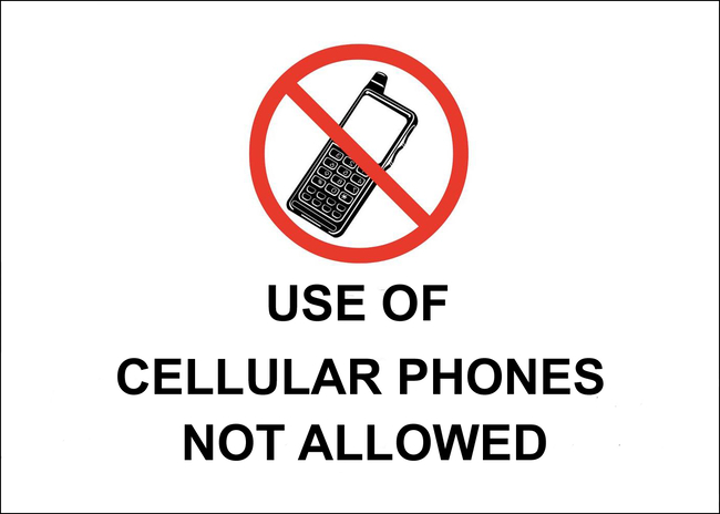 Eco Security Sign, Cell Phones Not Allowed 2/Pk