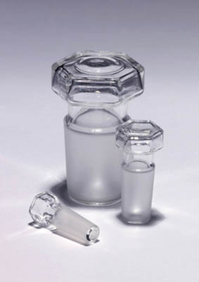 Quickfit&trade; Standard Taper Flat Head Borosilicate Glass Hollow Stopper