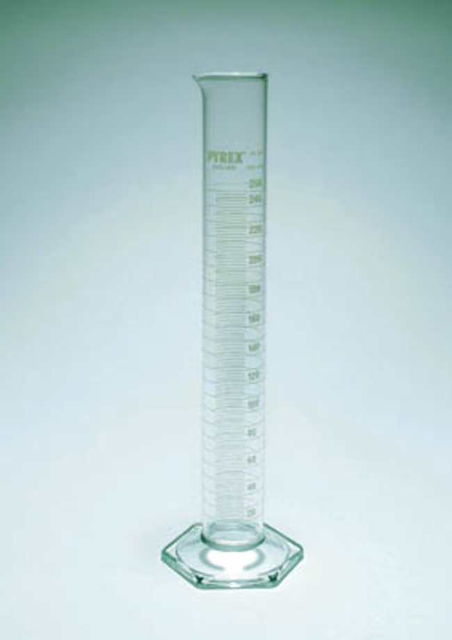 Pyrex&trade; Glass Cylinder with White Gradations