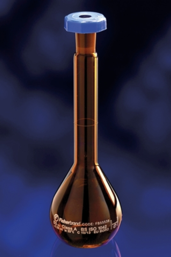 Amber Borosilicate Glass Class A Volumetric Flask with Stopper