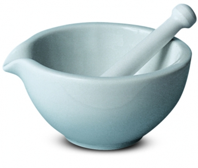 Glazed Handle Unglazed Head Porcelain Pestle