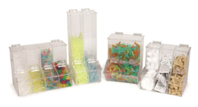 Acrylic 2-Compartment Dispensing Bin