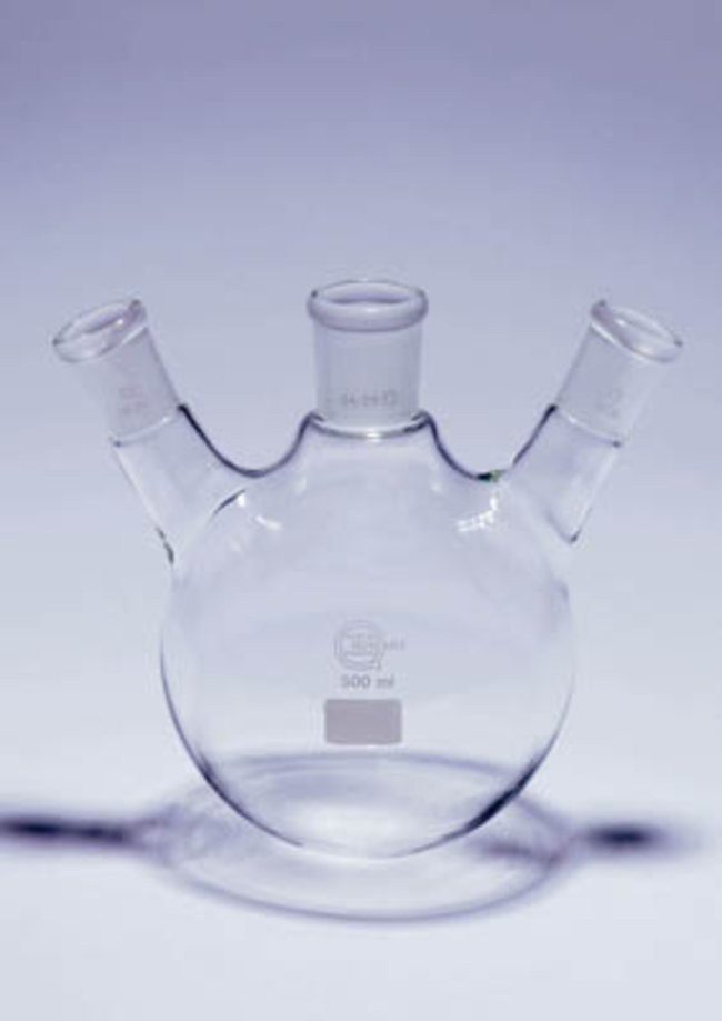 Quickfit&trade; Three-Neck Round-Bottom Glass Flask