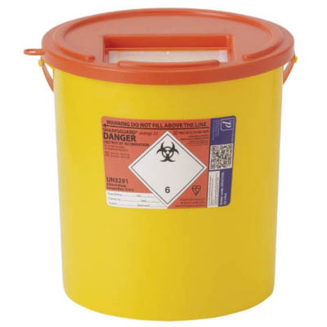 Sharpsguard&trade; Orange Multi-Purpose Sharps Container with Pail Handle