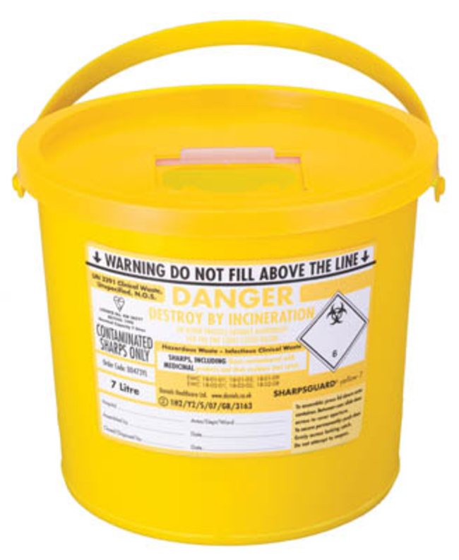 Sharpsguard&trade; yellow 7 Multi-Purpose 5.8L Sharps Container with Pail Handle
