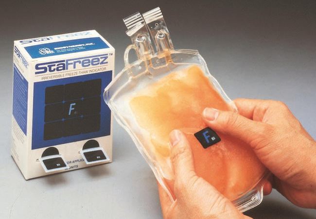 StaFreez&trade; Irreversible Freeze-Thaw Indicator
