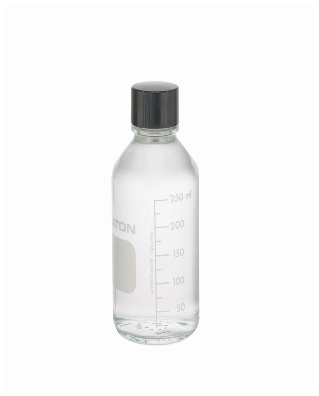 Wheaton&trade; Graduated Media/Lab Bottles: Clear Glass, With Rubber-Lined Cap (Autoclavable)