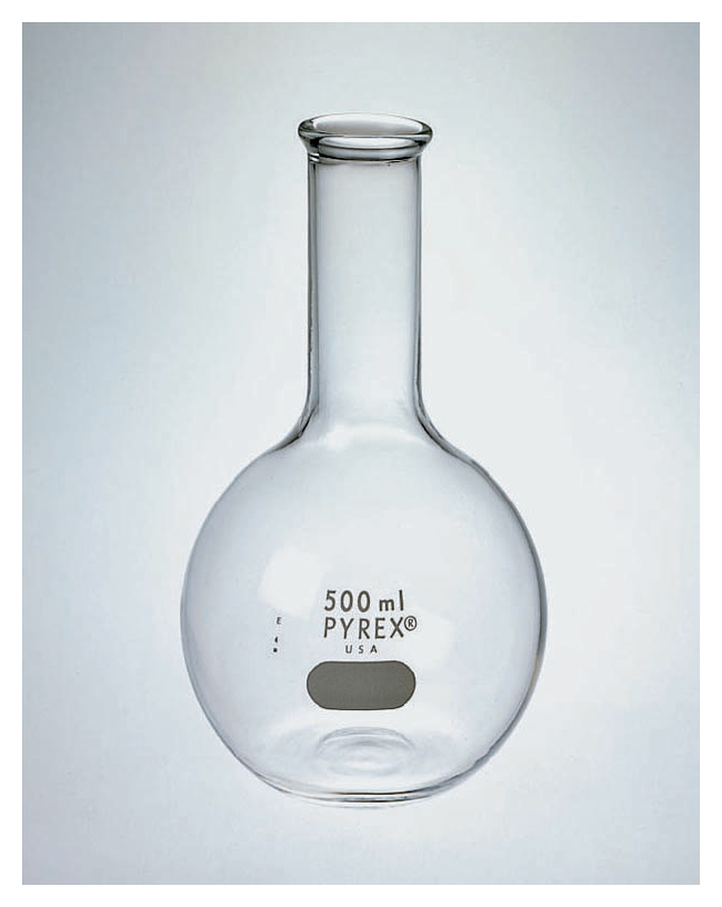 PYREX&trade; Long Neck Flat Bottom Flasks, Tooled Mouth