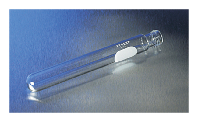 PYREX&trade; Disposable Round Bottom Threaded Culture Tubes with White Marking Spot, without Caps