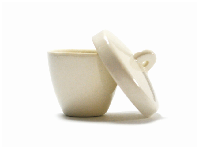 Porcelain Crucible with Lid, Tall Form