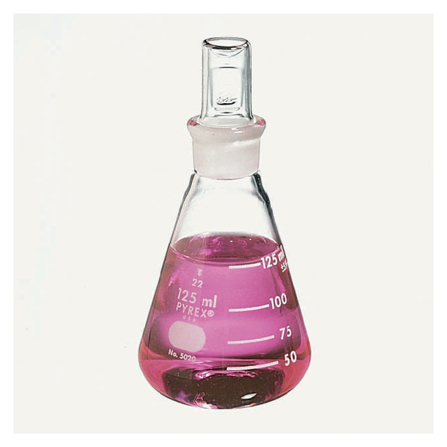 PYREX&trade; Narrow Mouth Erlenmeyer Flask with Standard Taper Stopper