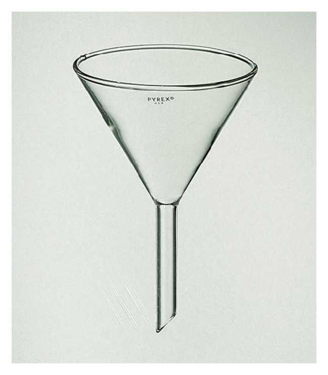 PYREX&trade; Plain Diameter 60&deg; Angle Funnel with Short Wide Stem