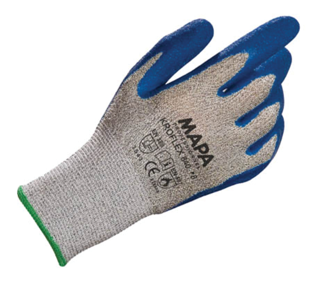 Kroflex 840 Cut-Resistant Gloves, Latex Coated