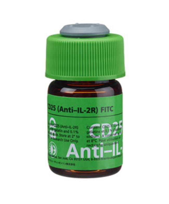 CD25 (IL-2 Receptor &alpha; chain) Mouse anti-Human, FITC, Clone: 2A3, BD