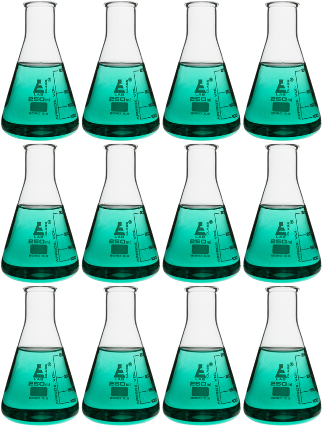 Glass Erlenmeyer Flasks, Narrow Neck