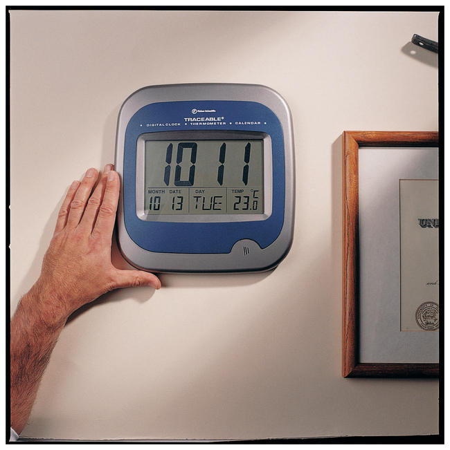 Wall-Mount Clock, Calendar, and Thermometer