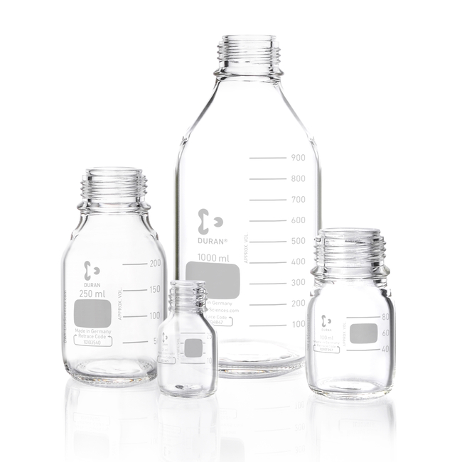 DURAN&trade; GL 45 Laboratory Glass Bottles Without PP Screw Cap and Pouring Ring