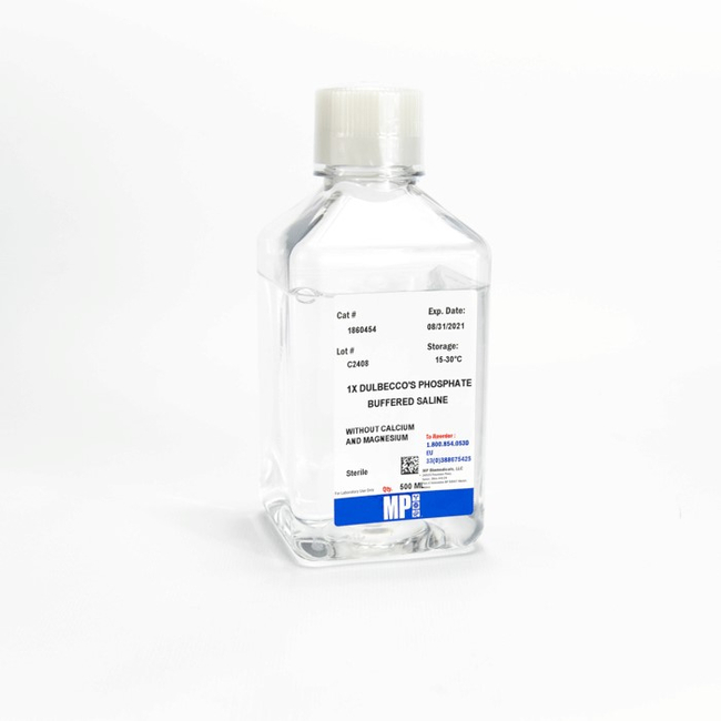 PBS, (1X PBS Liq.), w/o Calcium and Magnesium, 500mL, MP Biomedicals
