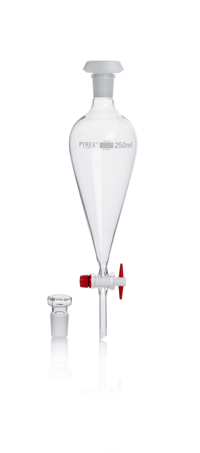 Pyrex Glass Conical Pyrex™ Conical Glass Funnel with PTFE Key 500 mL | Buy Online ...