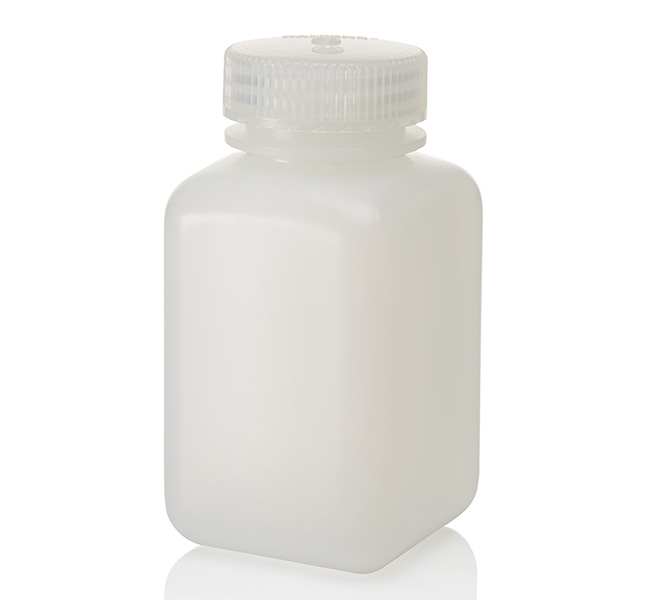 Nalgene&trade; Square Wide-Mouth HDPE Bottles with Closure