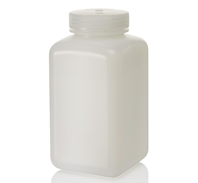 Nalgene&trade; Square Wide-Mouth HDPE Bottles with Closure: Bulk Pack
